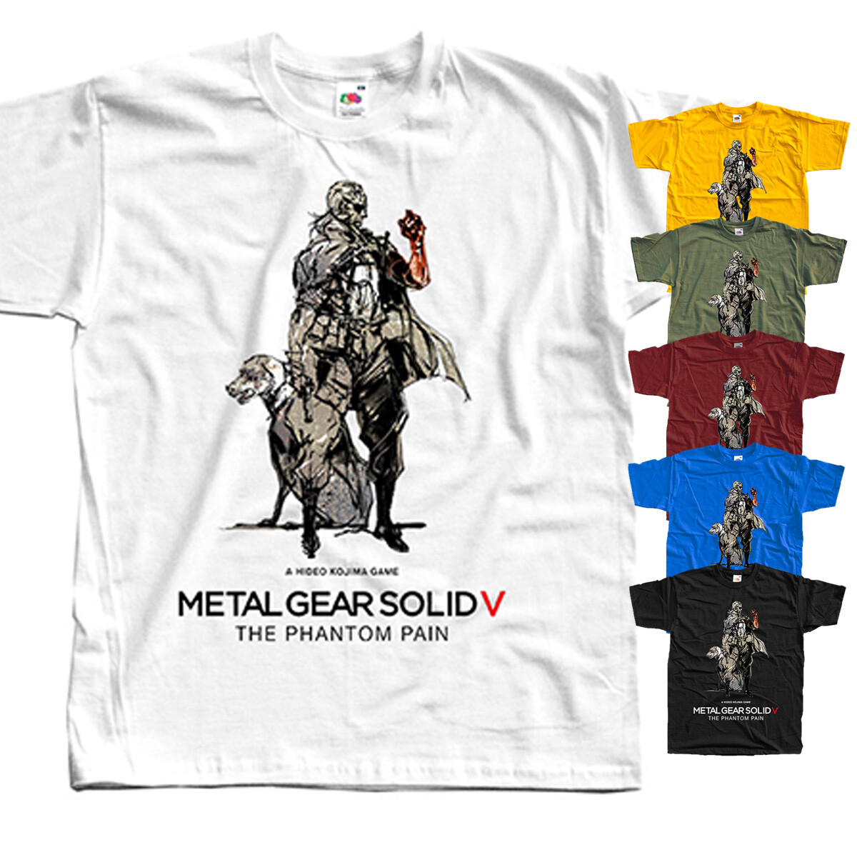 Metal Gear Solid V4,COMPUTER GAME, T-Shirt (WHITE,YELLOW,BLUE) All