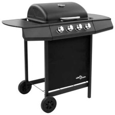 Gas BBQ Grill with 4 Burners Black (FR/BE/IT/UK/NL only) vidaXL