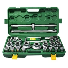 26Pcs Heavy Duty Socket Set Mechanic Auto Repair Socket Wrench Combination