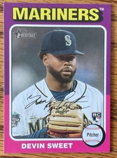 2024 Topps Heritage Mini Devin Sweet Seattle Mariners RC #242