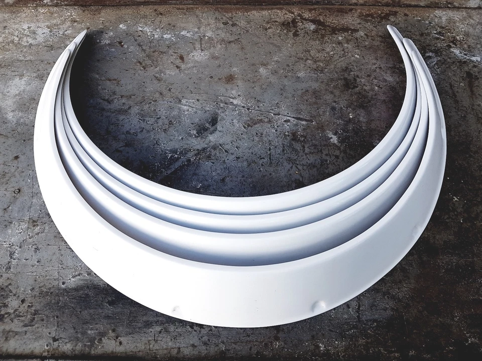 Universal 3" JDM Fender Flares white fiberglass 4pcs - Image 4 of 4