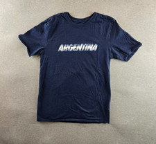 Nike ARGENTINA Soccer Men's Freeze Graphic T Shirt Size Medium Navy Blue Swoosh