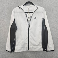 ADIDAS Women's Aeroready White and Black Windbreaker Running Jacket Size XS