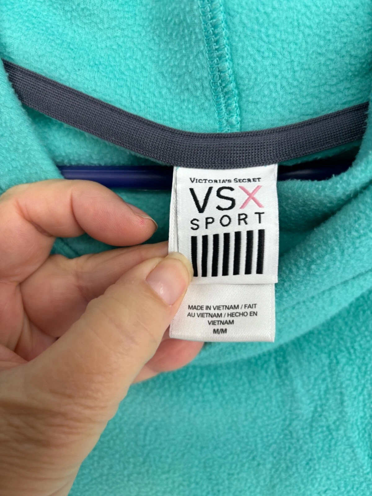 UNDERCOVER Victoria's Secret Sport maglione donna medio cropped felpa con cappuccio mare schiuma verde LS