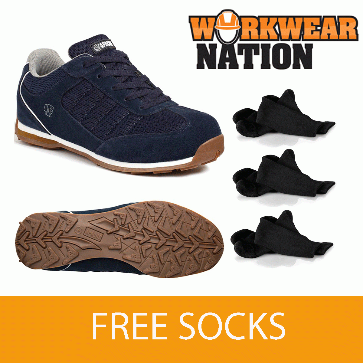 Apache Strike Retro Suede Safety Work Trainer Shoe Steel Toe FREE BELT