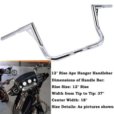 16'' 10" 12" 14" Meathook Ape Hanger Handlebar For Harley Electra Street Glide