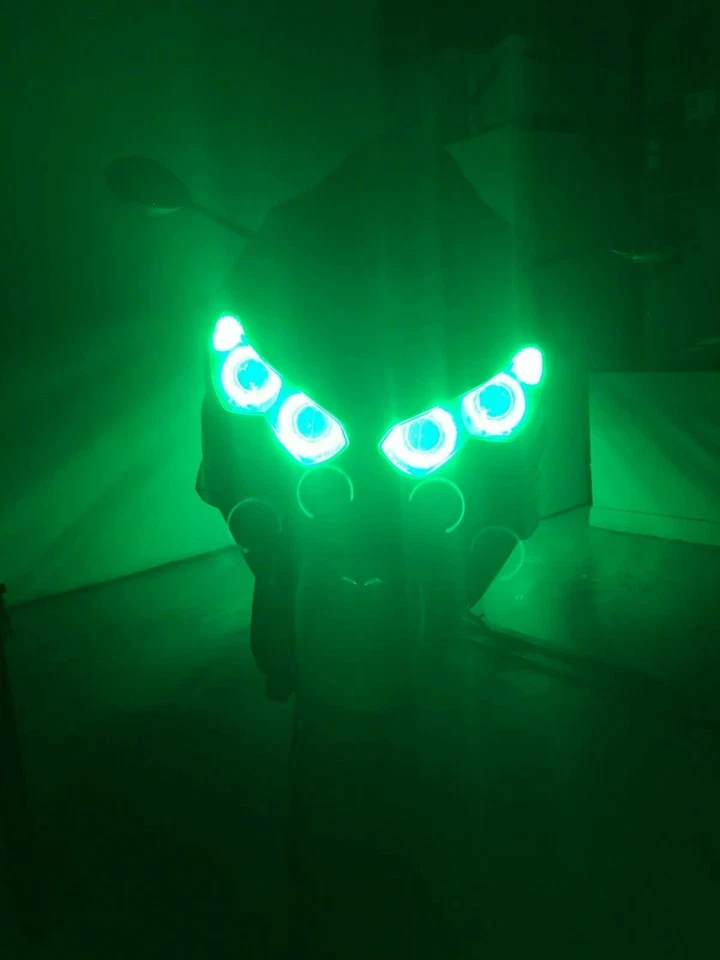 Kawasaki ZX14 ZX14R 2006-2022 2023 Faro Halo Angel Eye Demon LED Kit Cuádruple Foto 4 de 4