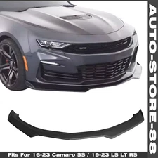 For 16-23 Camaro SS / 19-23 LS LT RS:Matte Blk Front Bumper Lip Splitter Spoiler