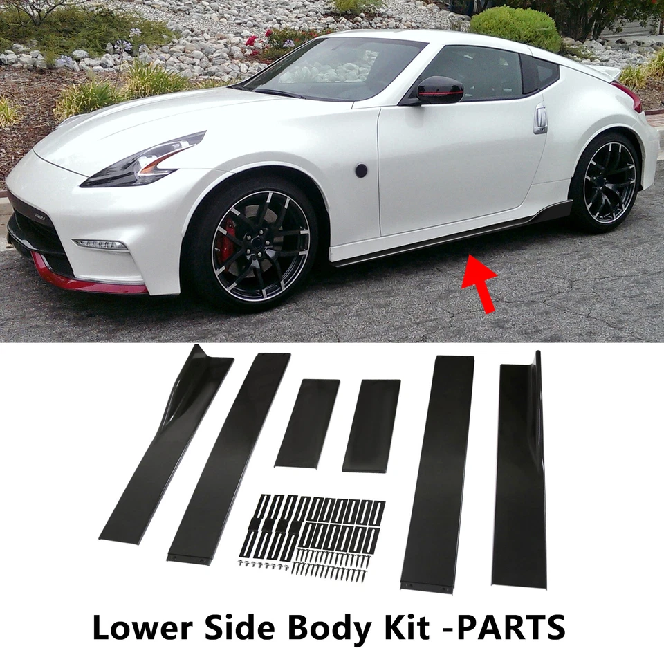 Fit 86.6''Side Skirt Splitter Extension Rocker Panel For Scion TC 2005-2016 Foto 3 de 4