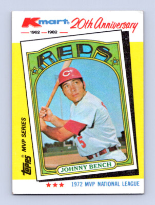 1982 Topps Kmart 20th Anniversary #22 Johnny Bench Cincinnati Reds