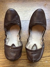 Bloch Foldable Ballet Flats, Brown Leather, 37/6.5