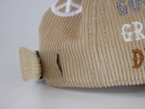 Grateful Dead Strapback Hat Corduroy Tan Brown Cream Stitched Deadhead SYF Cap - Picture 13 of 14