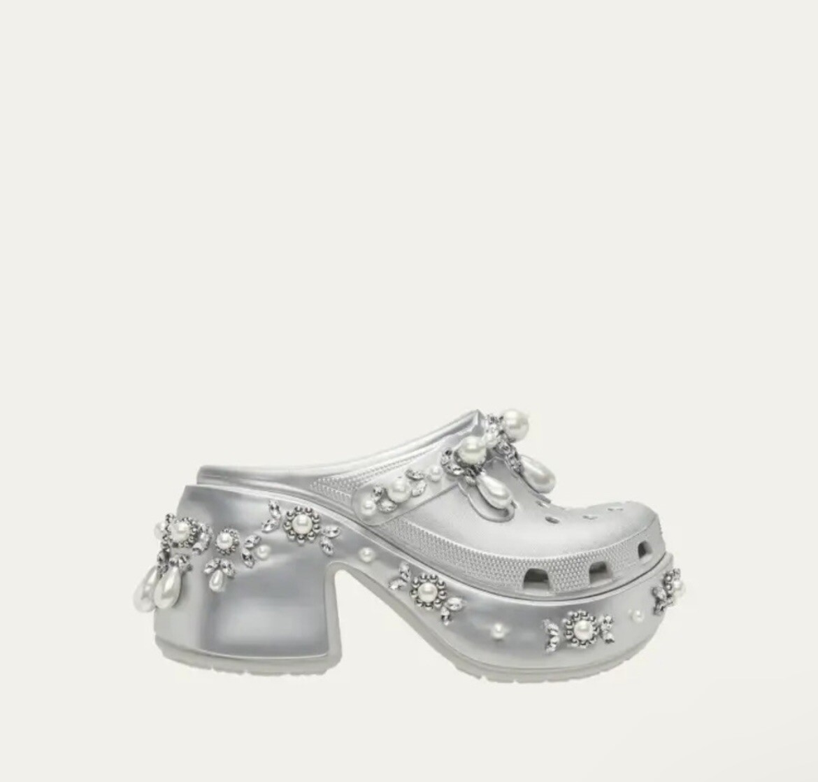 新品SIMONE ROCHA X CROCS Siren Spiked 25cm Simone Rocha x Crocs Siren Spiked 25cm Pearl Bias Motif New