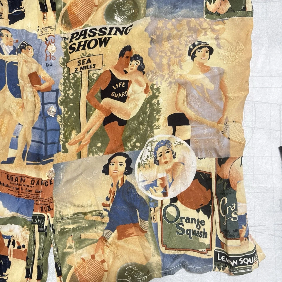 РЕДКАЯ Citron Санта-Моника фильмы пляж женщин и мужчин тема шелковая рубашка мужская M - Изображение 2 из 4