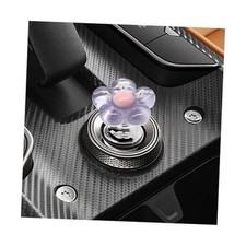 Push to Start Button Cover, Resin Flower Engine One-Touch Starter Purple