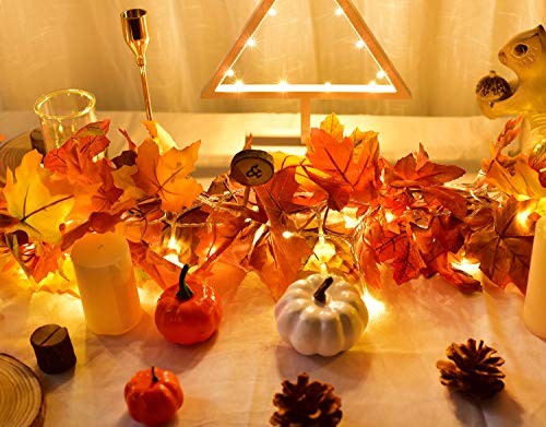 2er Pack Herbst Wein Girlande mit 16,4 Fuß 40 LED Lichterkette, 5,9 Fuß Mehrfarbig - Bild 8 von 8