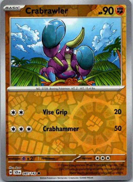 Crabrawler SV07: Stellar Crown 087/142 NM Reverse Holo