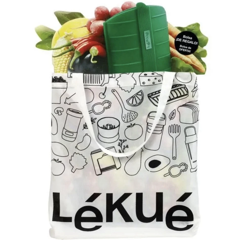 Lekue Steam Case for 1-2 People, Microwave and Oven Safe Green & Grocery Bag NIB - Image 2 of 4