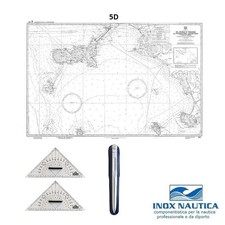 KIT QUALITA CARTEGGIO NAUTICO PATENTE 2 SQUADRETTE + 1 COMPASSO + CARTA 5D