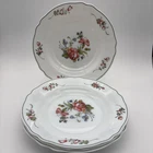 4 Arcopal Soup Pasta Bowls Provincial Pattern Milk Glass Floral France Vintage