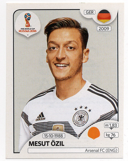 #447 Mesut Ozil Germany Panini FIFA World Cup Russia 2018 Sticker