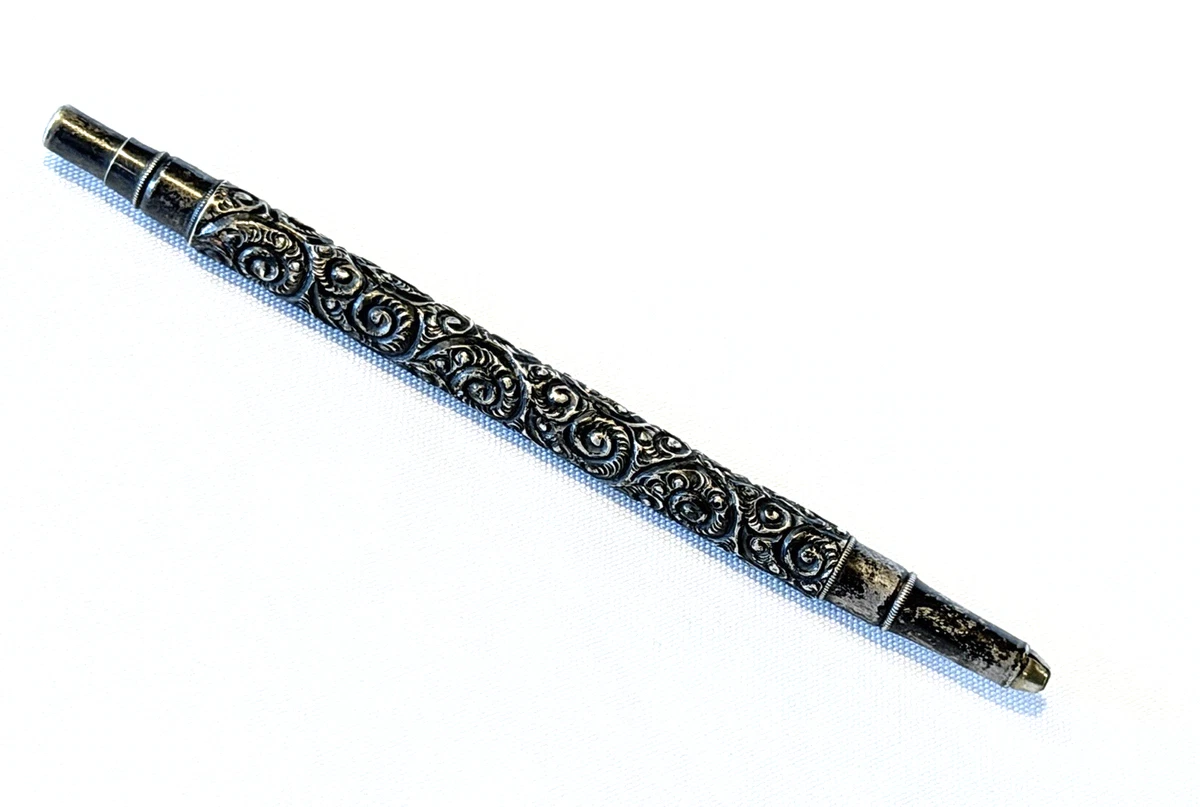 Antique Sterling Silver Pencil In Collectible Mechanical Pencils