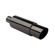 Universal Stainless Steel Exhaust Muffler,2.0" Inlet Rear Straight Pipe Black