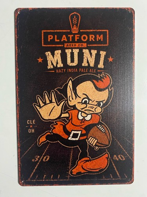 #ad Cleveland Browns Platform Muni Brewing Sign Craft Beer $19.79