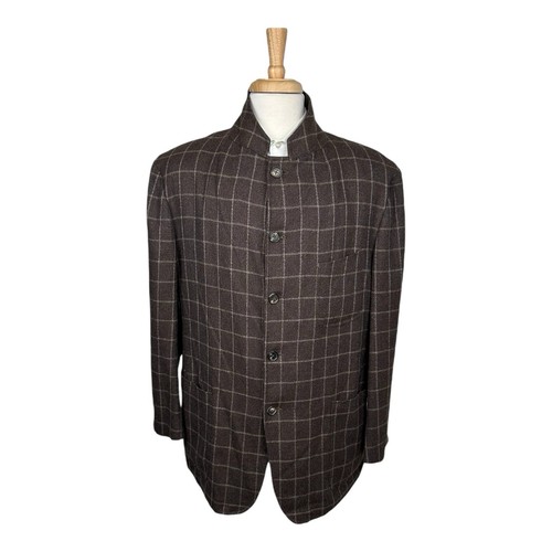 Costume 2 Pièces Isaia Napoli Marron - Veste Et Pantalon Coton Mélangé Taille 44R