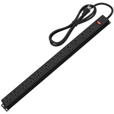 12 Outlet Long Power Strip Surge Protector with 2100 Joules, 6FT Power Cord, ...