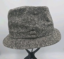 Vintage Stetson Fedora Hat Tweed Size Large Multi Color Plaid Design Wool Blend