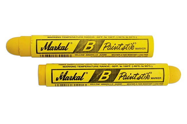 CONNECT 35100 Tyre Marker Pens Yellow 12pc For Metal Rubber Glass Wet Dry