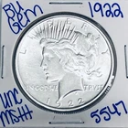 1922 BU UNCIRCULATED SILVER PEACE DOLLAR AUTHENTIC U.S. MINT FREE SHIPPING 5547