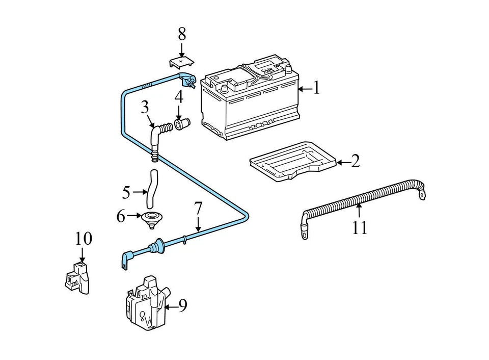 Mercedes-Benz GL500 2008-2011 - Cable de batería positivo (+) 1645402730 Foto 3 de 4