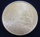 1 Oz Bullion Works Buffalo & Lakota Warrior .999 Silver Round BU Bar Coin