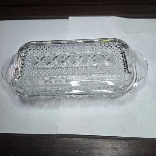 vintage Anchor Hocking Wexford glass butter dish