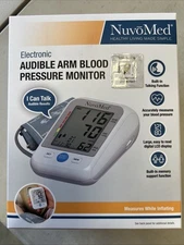 NEW NuvoMed - Audible Arm Blood Pressure Monitor - White - QUICK & FREE SHIPPING