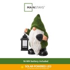 Garden Gnome Statue Outdoor Large Flocked Resin Gnome Figurine with Solar Light