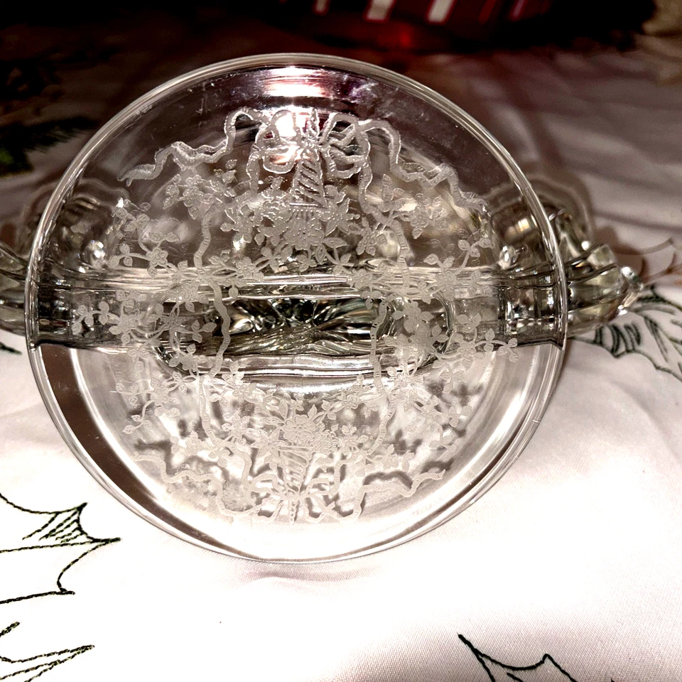 Vintage Fostoria Navarre Pattern Baroque Glass Double Arm Candlestick Set - Image 4 of 4