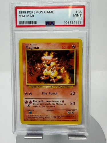 Pokemon Magmar #36 Pokemon Base Set PSA 9