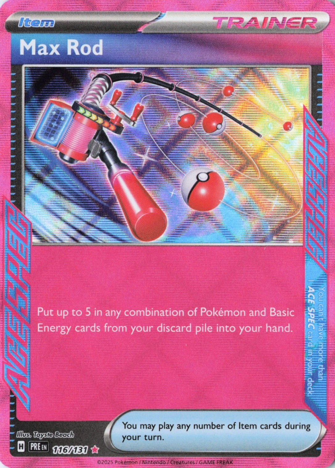 Max Rod 116/131 SV: Prismatic Evolutions PRE ACE SPEC Rare Holofoil NM