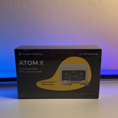 #ad Audien Hearing ATOM X Rechargeable OTC Hearing Aids New Sealed $157.96