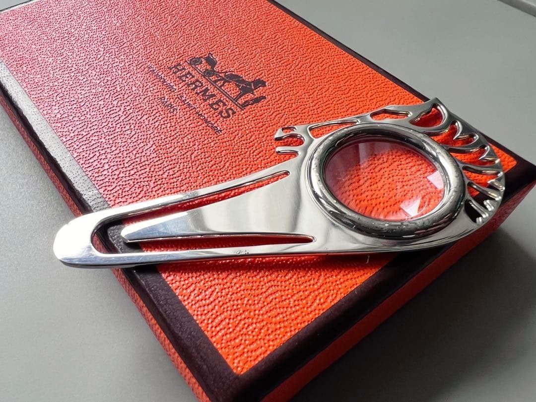 HERMES Horse Clip Loupe Magnifying glass Bookmark Sterling Silver