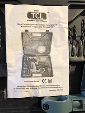 TCL 500w Variable Speed Reversible Hammer Drill W/ Bench Support and Accessories