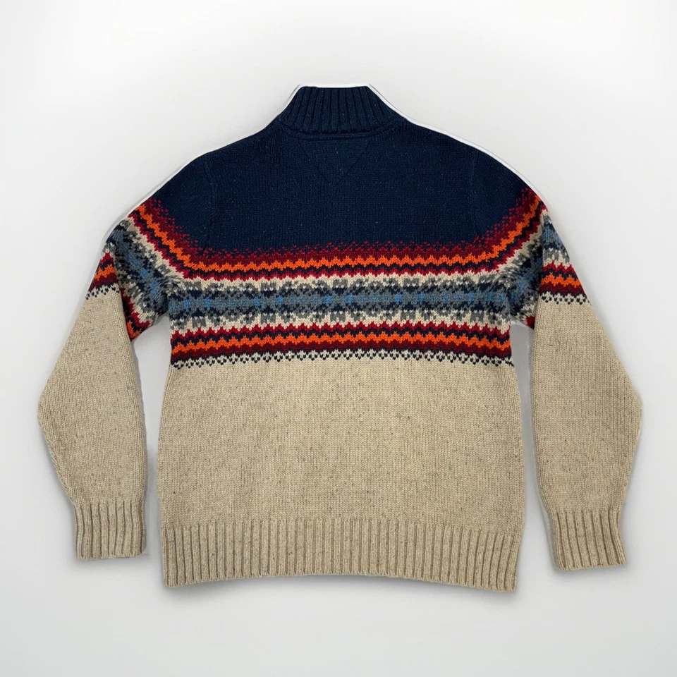 Tommy Hilfiger Jumper Pullover Wool Silk Fair Isle Sweater Men’s Large - Image 2 of 4