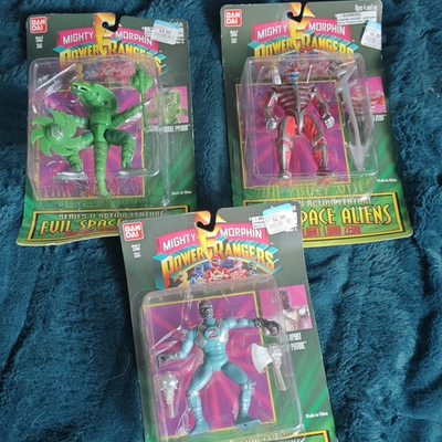 #ad Bandai Mighty Morphin Power Rangers Series II Boxed 3 Pack w Weapon $63.75