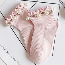 New Baby Girl Socks 6 to 9 12 18 24 Months Pink 100 Cotton Princess Socks for Gi