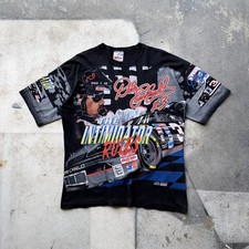 VTG 1996 Dale Earnhardt The Intimidator Rules AOP NASCAR T-Shirt USA Mens Sz L