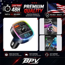 Nulaxy Bluetooth FM Transmitter Car Adapter USB Charger Hands-Free Calls