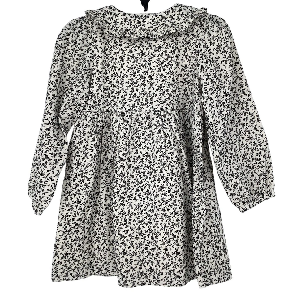 Janie and Jack Girl's 6 Nutmeg Cream Ditsy Floral Corduroy Dress Cotton E17-3 - Image 2 of 4